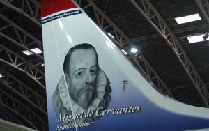 Norwegian ha dedicado uno de sus aviones a la figura de Cervantes, con motivo del cuarto centenario de su muerte.