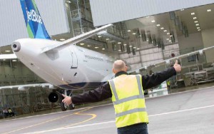 El 321 NEO, producto estrella de Airbus en esta edición de Farnborough. 