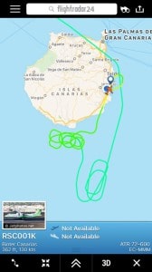 La maniobra quedó plasmada en el gráfico de Flightradar.