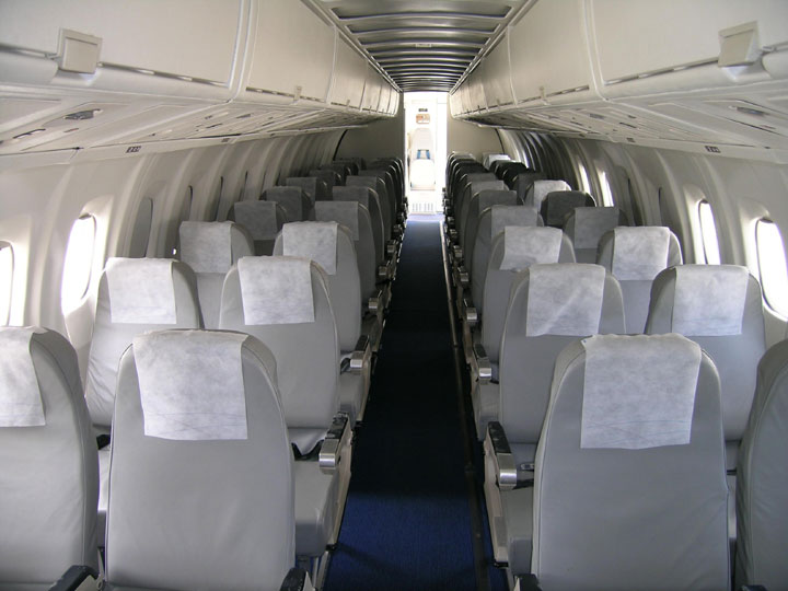 Interior del nuevo ATR-42 300 de Top Fly. 