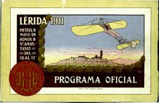 Lleida 101 años a la vanguardia aeronautica (Cartel original de las fiestas mayores de 1911)